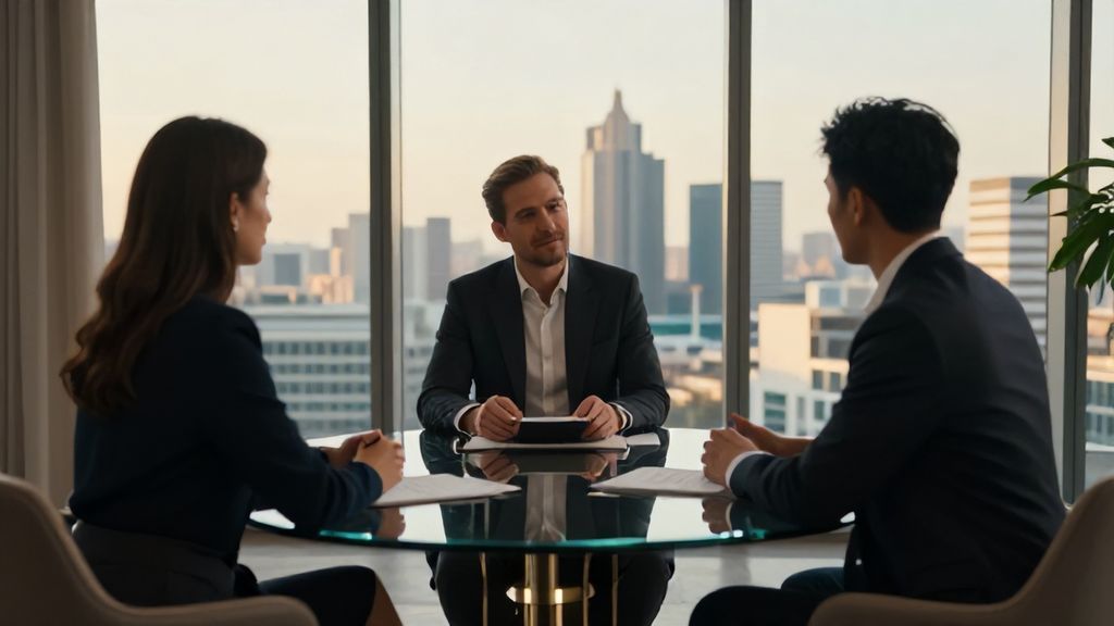 Professionelle Beratungssituation in modernem Büro